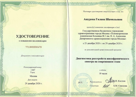 Скан сертификата.