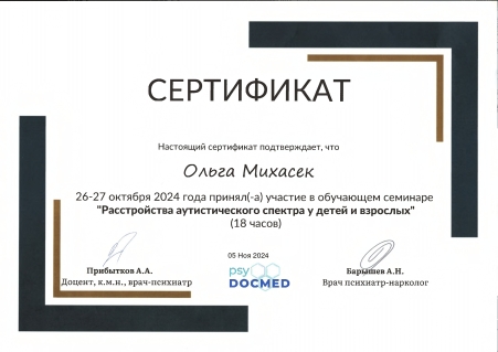 Скан сертификата.