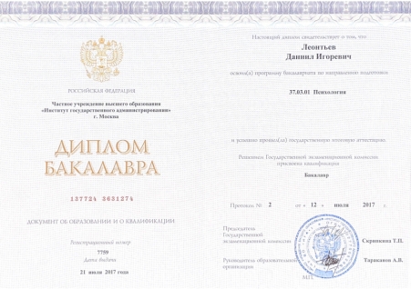 Скан сертификата.