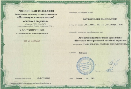 Скан сертификата.