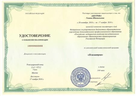 Скан сертификата.