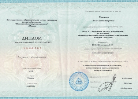 Скан сертификата.
