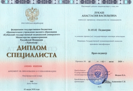 Скан сертификата.