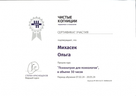 Скан сертификата.