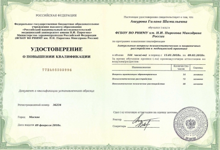 Скан сертификата.