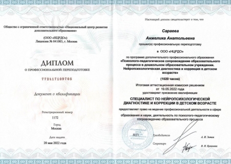 Скан сертификата.