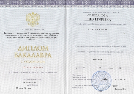 Скан сертификата.