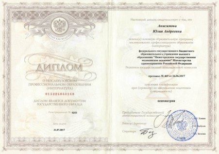 Скан сертификата.