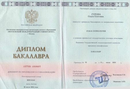 Скан сертификата.