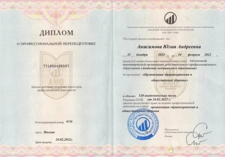 Скан сертификата.