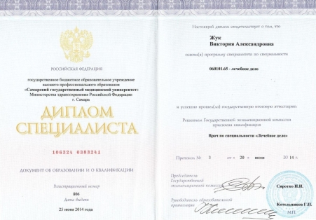 Скан сертификата.