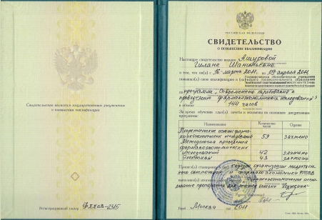 Скан сертификата.