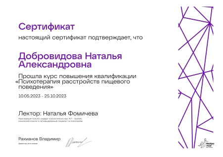 Скан сертификата.