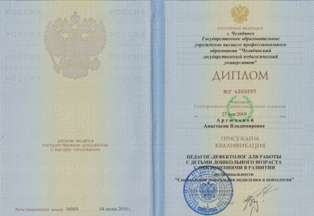 Скан сертификата.