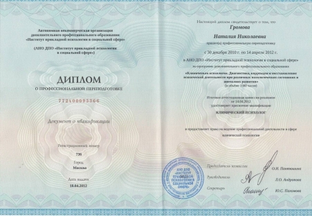 Скан сертификата.