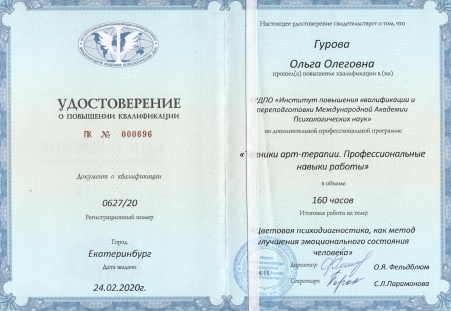 Скан сертификата.