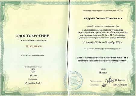Скан сертификата.