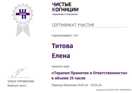 Скан сертификата.